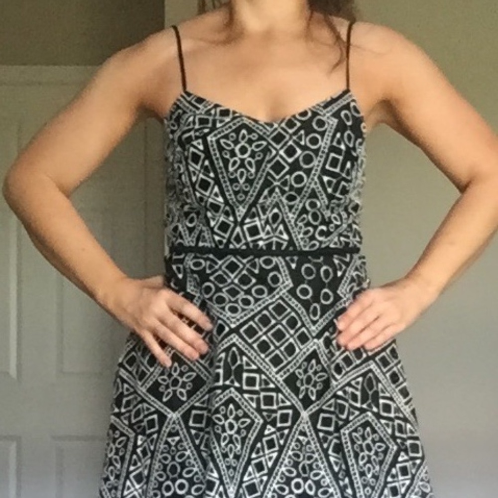 Banana Republic Black & White Eyelet Dress